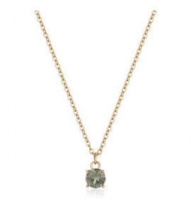 Collana Donna Gioielli Sagapò Dazzly in acciaio dorato con cristallo chrysolite sdz06