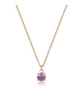 Collana Donna Gioielli Sagapò Dazzly in acciaio dorato con cristallo violet sdz05