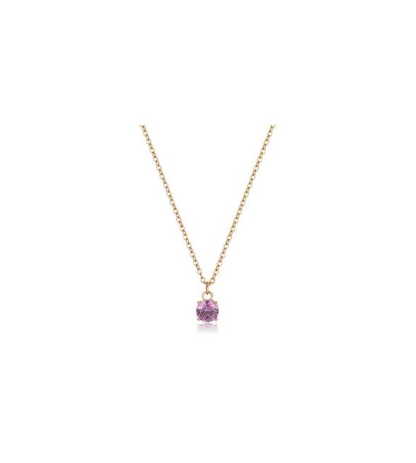 Collana Donna Gioielli Sagapò Dazzly in acciaio dorato con cristallo violet sdz05