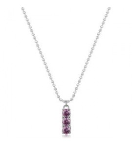 Collana Donna Gioielli Sagapò Dazzly in acciaio trilogy con cristalli violet sdz08