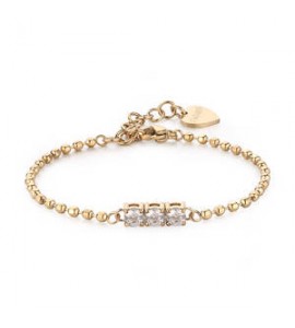 Bracciale Gioielli Sagapò Dazzly in acciaio dorato trilogy con cristalli chiaro sdz27