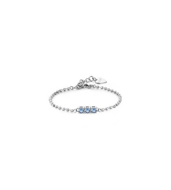 Bracciale Gioielli Sagapò Dazzly in acciaio trilogy con cristalli light sapphire sdz24