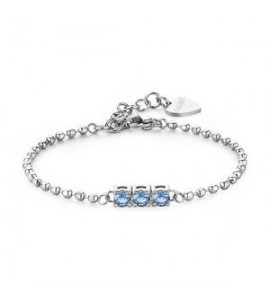 Bracciale Gioielli Sagapò Dazzly in acciaio trilogy con cristalli light sapphire sdz24