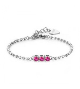 Bracciale Gioielli Sagapò Dazzly in acciaio trilogy con cristalli rose sdz22
