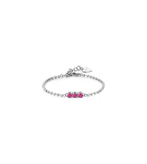 Bracciale Gioielli Sagapò Dazzly in acciaio trilogy con cristalli rose sdz22