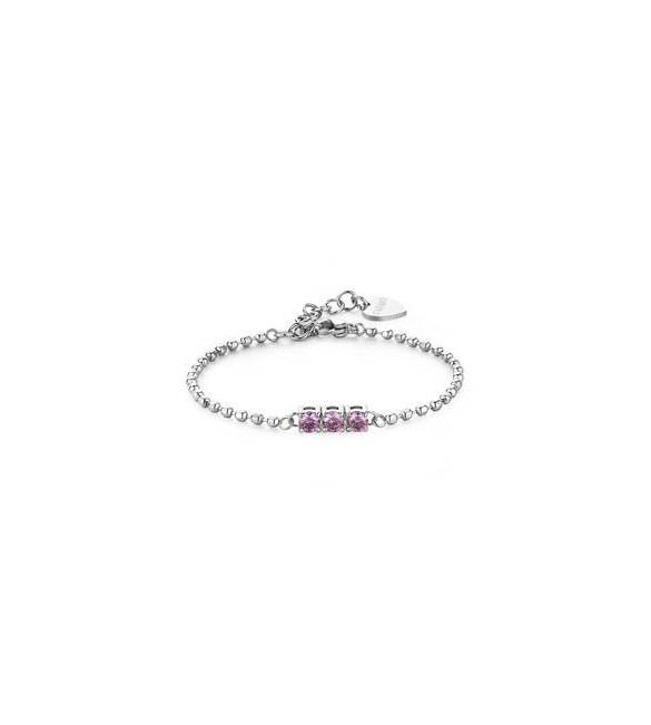 Bracciale Gioielli Sagapò Dazzly in acciaio trilogy con cristalli violet sdz21