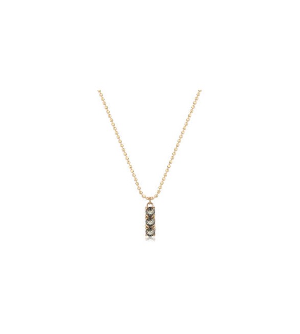 Collana Donna Gioielli Sagapò Dazzly in acciaio dorato trilogy con cristalli verdi chrysolite sdz43