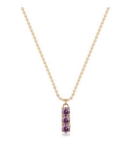 Collana Donna Gioielli Sagapò Dazzly in acciaio dorato trilogy con cristalli violet sdz42