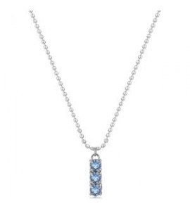 Collana Donna Gioielli Sagapò Dazzly in acciaio trilogy con cristalli light sapphire sdz41