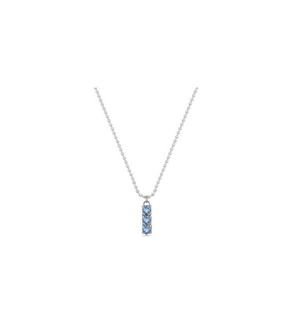 Collana Donna Gioielli Sagapò Dazzly in acciaio trilogy con cristalli light sapphire sdz41