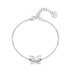 Bracciale Donna Gioielli Sagapò Click in acciaio con Farfalla sck274