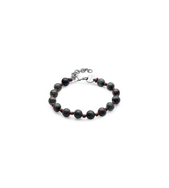 Bracciale Uomo Gioielli S\'agapò Riot in acciaio, cordino e pietra turchese africano srt18