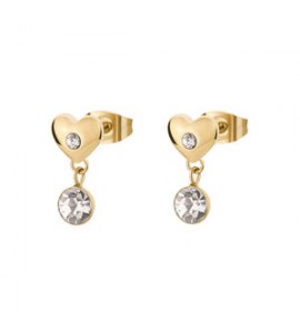 Orecchini da Donna Gioielli Brosway Chakra in acciaio dorato Cuore bhke177