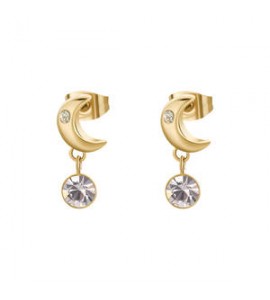 Orecchini da Donna Gioielli Brosway Chakra in acciaio dorato Luna bhke181