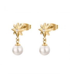 Orecchini da Donna Gioielli Brosway Chakra in acciaio dorato Rosa dei Venti bhke175