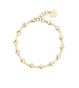 Bracciale Gioielli Sagapò Chunky in acciaio dorato catena cuoricini shk99