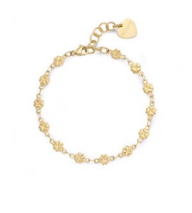 Bracciale Gioielli Sagapò Chunky in acciaio dorato catena quadrifogli shk102