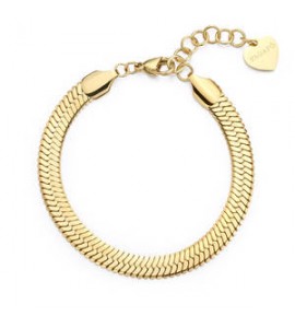 Bracciale Gioielli Sagapò Chunky in acciaio dorato catena snake piatta shk103