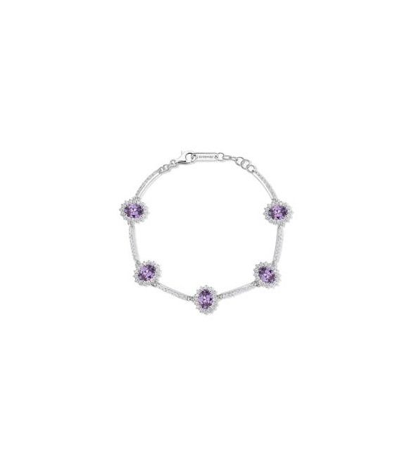 Bracciale Kate Donna Gioielli Fancy by Brosway in argento zircone ovale ametista fmp43