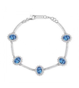 Bracciale Kate Donna Gioielli Fancy by Brosway in argento zircone ovale blu ffb35