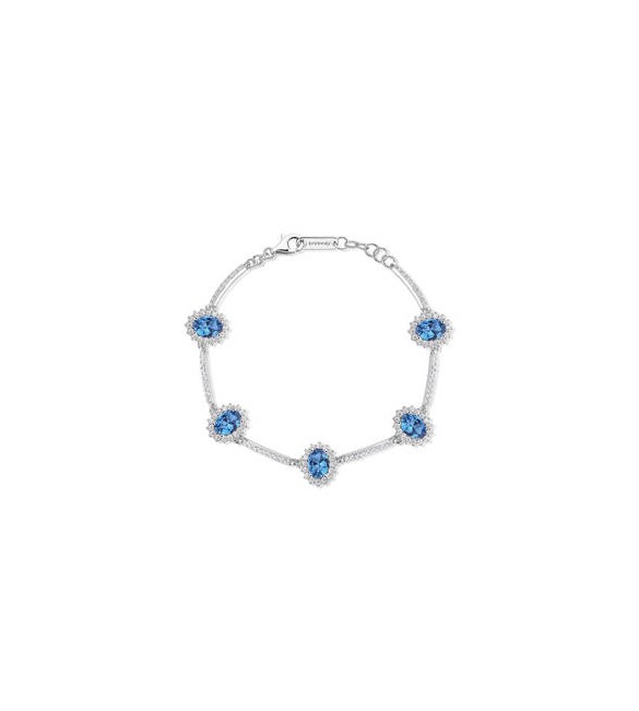 Bracciale Kate Donna Gioielli Fancy by Brosway in argento zircone ovale blu ffb35