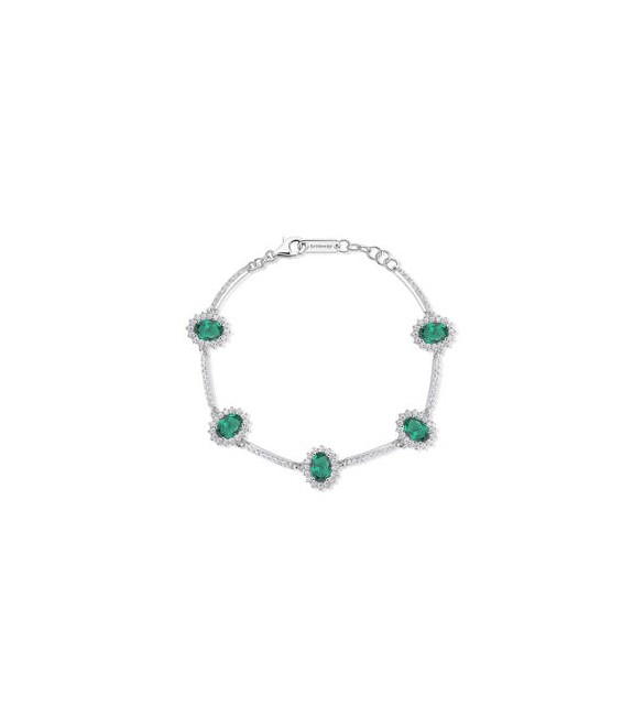Bracciale Kate Donna Gioielli Fancy by Brosway in argento zircone ovale verde flg34