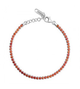 Bracciale Tennis Gioielli Fancy by Brosway in argento zircone arancione fvo21