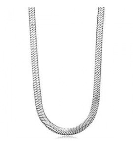 Collana Donna Gioielli Sagapò Chunky in acciaio catena snake piatta shk82