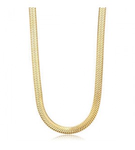 Collana Donna Gioielli Sagapò Chunky in acciaio dorata catena snake piatta shk85