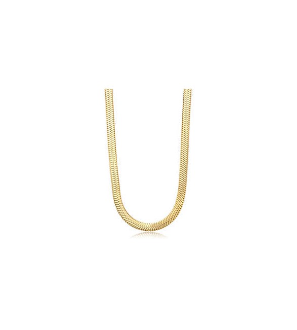 Collana Donna Gioielli Sagapò Chunky in acciaio dorata catena snake piatta shk85