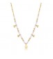 Collana donna gioielli Sagapò Glint in acciaio dorato, vetro bianco e stella sgi04