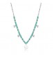 Collana donna gioielli Sagapò Glint in acciaio, vetro verde e quadrifoglio sgi03