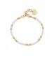 Bracciale donna gioielli Sagapò Glint in acciaio dorato, vetro bianco e perle sgi20