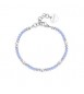 Bracciale donna gioielli Sagapò Glint in acciaio, vetro blu e perle sgi16