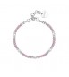 Bracciale donna gioielli Sagapò Glint in acciaio, vetro rosa e perle sgi19