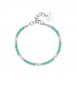 Bracciale donna gioielli Sagapò Glint in acciaio, vetro verde e perle sgi17