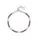 Bracciale donna gioielli Sagapò Glint in acciaio, vetro viola e perle sgi18