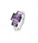 Anello Gioielli Fancy by Brosway in argento con 3 zirconi baguette ametista misura 16 fmp80d