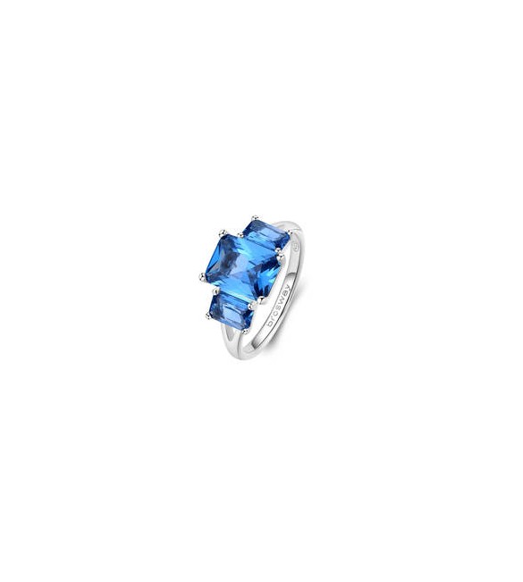 Anello Gioielli Fancy by Brosway in argento con 3 zirconi baguette blu misura 14 ffb75c