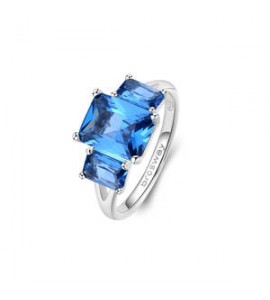 Anello Gioielli Fancy by Brosway in argento con 3 zirconi baguette blu misura 16 ffb75d