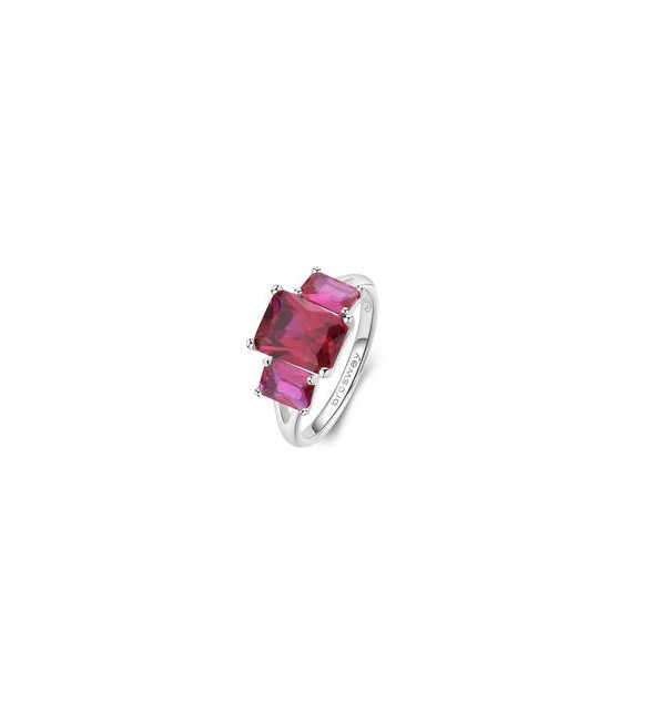 Anello Gioielli Fancy by Brosway in argento con 3 zirconi baguette rosso misura 16 fpr79d