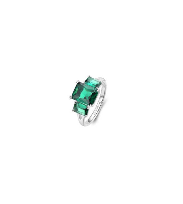 Anello Gioielli Fancy by Brosway in argento con 3 zirconi baguette verde misura 14 flg75c