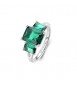 Anello Gioielli Fancy by Brosway in argento con 3 zirconi baguette verde misura 16 flg75d