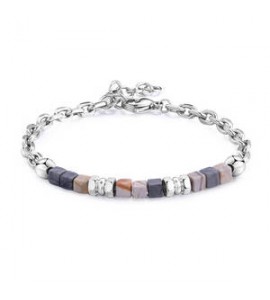 Bracciale Uomo Gioielli S\'agapò Riot in acciaio e occhio di falco srt33