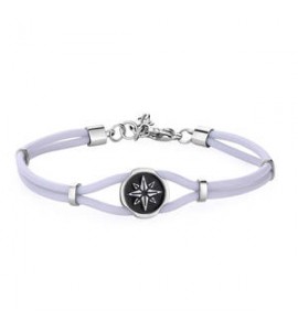 Bracciale Uomo Gioielli Sagapò Panama in acciaio con gomma grigia e rosa dei venti spa29