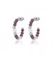 Orecchini donna gioielli Sagapò Glint in acciaio, vetro viola sgi21