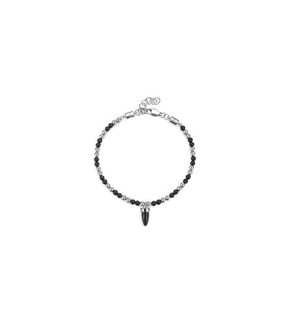 Bracciale Gioielli Brosway Riptide in acciaio con sfere e cornetto in onice btd005