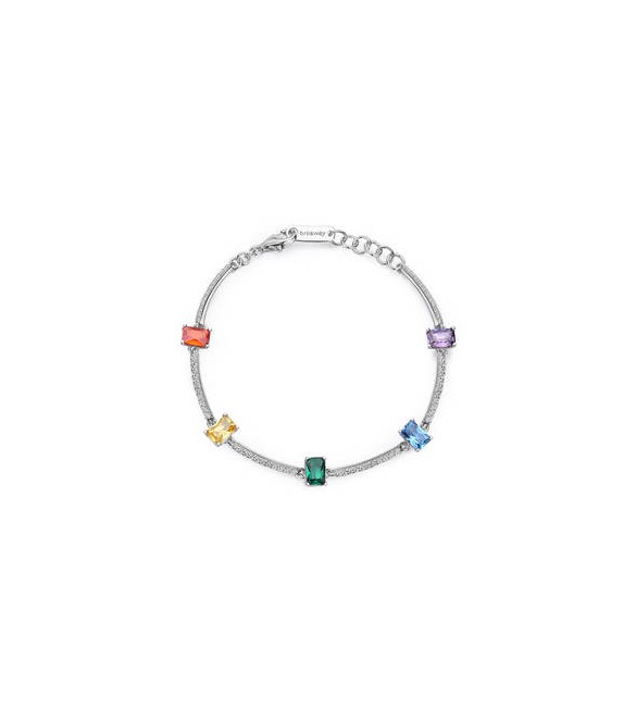 Bracciale Donna Gioielli Fancy by Brosway in argento zircone baguette multicolore fjr05