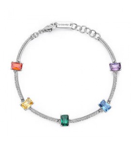 Bracciale Donna Gioielli Fancy by Brosway in argento zircone baguette multicolore fjr05