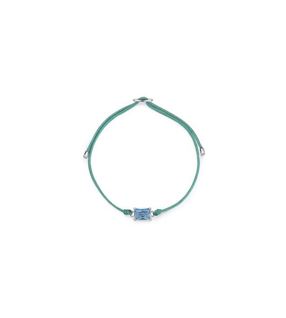 Bracciale Gioielli Fancy by Brosway in argento cordino e zircone azzurro fcl108